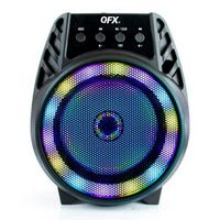 QFX - Portable Bluetooth Rechargeable Speaker with LED Party Lights - Black