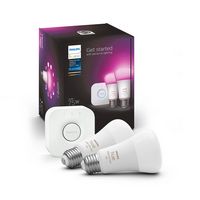 Philips - Hue Color A19 Smart LED Bulb Starter Kit - White and Color Ambiance - Large Front