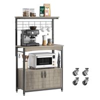 Bestier 31 inch 3 Tier Bakers Rack with Cabinet Kitchen Storage Shelves Microwave Oven Stand Coff... - Large Front