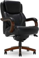 La-Z-Boy - Delano Big & Tall Bonded Leather Executive Chair - Jet Black/Mahogany - Large Front