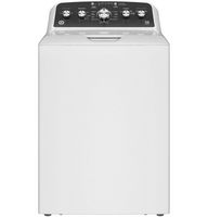 GE - 4.5 Cu. Ft. High-Efficiency Top Load Washer with Spanish Control Panel - White with Matte Black - Large Front