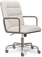 Finch - Franklin Upholstered Office Chair - Fabric - Soft White - Large Front