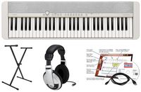 Casio - CT-S1WE EPA 61 Key Keyboard with Stand, AC Adapter, Headphones, and Software - White - Large Front