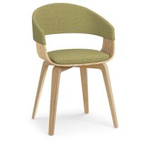 Simpli Home - Lowell Bentwood Dining Chair with Light Wood - Acid Green - Large Front