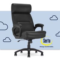 Serta - Comfort Big and Tall Modern Bonded Leather Executive Office Chair - Black - Large Front
