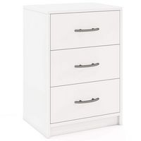 Costway 1 PCS 3-Drawer Nightstand Modern Bedside Table with Storage Anti-Toppling Kit for Bedroom... - Large Front