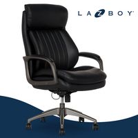La-Z-Boy - Nova Executive Vegan Leather Office Chair with Air Lumbar Technology - Black - Large Front
