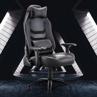 Bestier - Gaming Chair 5 - PU Leather Fixed up Armrest Lumbar Support Ergonomic Arm Chair in With... - Large Front