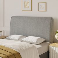 Pinmoco - Full Size Adjustable Ergonomic Upholstered Foam Headboard - Gray - Gray - Large Front