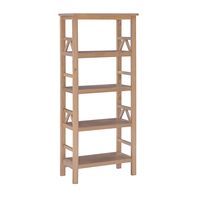 Linon Home Décor - Tressa 4-Shelf Solid Wood Bookcase - Driftwood - Large Front