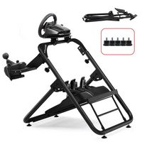 GTPlayer - Sim Racing Wheel Stand Simulator Cockpit Wheel Stand fit forLogitech,Thrustmaster, CSR... - Large Front