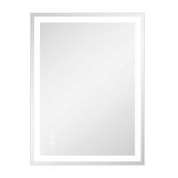 LOVMOR - 24 x 32 Inches Tempered Glass LED Bathroom Mirror with Anti-Fog & 3-Color Dimmable Light... - Large Front