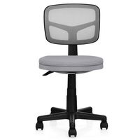 Costway - Armless Mesh Adjustable Swivel Office Chair - Gray - Large Front