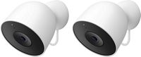 Google - Nest Cam Outdoor (wired, 2nd gen) - 2K Video and Gemini - 2-Pack - Snow - Large Front
