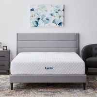 Lucid Comfort Collection - 12-inch Firm Gel Memory Foam Mattress - King - White - Large Front