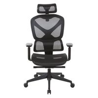 OSP Home Furnishings - Mesh High Back Manager's Chair with Headrest and Self-Adjusting Lumbar Sup... - Large Front