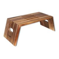 Victor - Portable Folding Acacia Wood Laptop Desk - Brown - Large Front