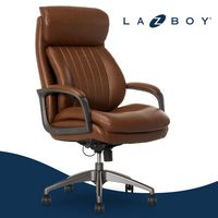 La-Z-Boy - Nova Executive Vegan Leather Office Chair with Air Lumbar Technology - Cognac - Large Front
