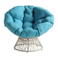 OSP Home Furnishings - Papasan Chair - Blue - Large Front