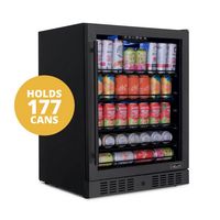 NewAir - 24” 177-Can Beverage Refrigerator Cooler with Adjustable Shelves and Precision Digital T... - Large Front