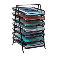 Mind Reader - 7-Tier Paper Tray, Desktop Organizer, File Storage, Office, Metal Mesh, 11.75