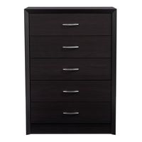 CorLiving - Newport 5 Drawer Tall Dresser - Black - Large Front