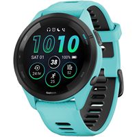 Garmin - Forerunner 265 GPS Smartwatch 46 mm Fiber-reinforced polymer - Black/Aqua - Large Front