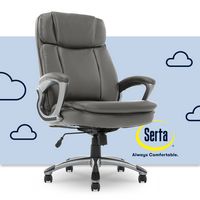 Serta - Fairbanks Bonded Leather Big and Tall Executive Office Chair - Gray - Large Front