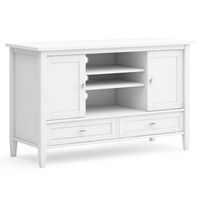 Simpli Home - Warm Shaker SOLID WOOD 47 inch Wide Transitional TV Media Stand in White For TVs up... - Large Front