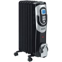 Lifesmart - 1500W Digital Oil Filled Radiator - Black - Large Front