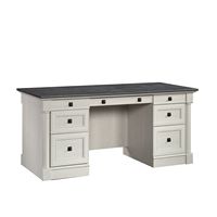 Sauder - Palladia Computer Desk - White/Black - Large Front