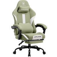 GTPlayer - GT905 Adjustable Gaming Chair with Breathable Fabric - Green - Large Front