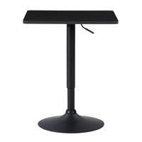 CorLiving - Square Adjustable Pedestal Dining Table - Black - Large Front