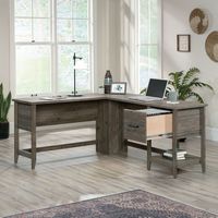 Sauder - Summit Station L-Desk - Pebble Pine - Large Front