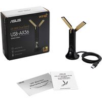 ASUS - USB-AX56 IEEE 802.11ax Wi-Fi Adapter - Black - Large Front