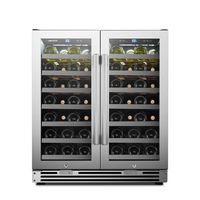 LanboPro - 52 Bottle Dual Zone Freestanding/Built-in Wine Fridge with Dual Temperature Zone and F... - Large Front