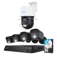 Reolink - 8 - Channel, 4 - Bullet 1 - Pan Tilt Auto Track Camera Indoor/Outdoor 4K 8MP PoE 2TB NV... - Large Front