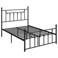 Costway Full Size Metal Bed Frame with Headboard Under-bed Storage Mattress Foundation - Black - Large Front