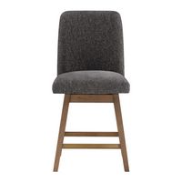 OSP Home Furnishings - Finley 26” Swivel Counter Stool 2Pk - Charcoal/Med Oak - Large Front