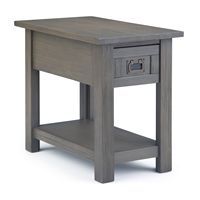 Simpli Home - Monroe Narrow Side Table - Farmhouse Grey - Large Front