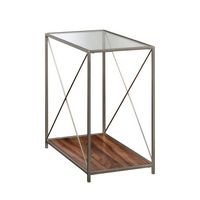 Sauder - Vista Key Side Table - Nickel/Brown - Large Front