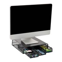 Mind Reader - Monitor Stand, Ventilated Laptop Riser, Desktop Organizer, Storage, Metal Mesh, 13.... - Large Front