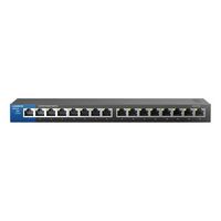 Linksys - Business 16-Port Gigabit Desktop Switch - Black - Large Front