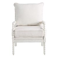 OSP Home Furnishings - Kaylee Spindle Chair - White Linen - Large Front