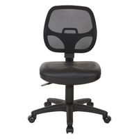 OSP Home Furnishings - Mesh Screen Back Task Chair with Vinyl Seat - Black - Large Front