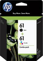 HP - 61 2-Pack Standard Capacity Ink Cartridges - Black & Tri-Color - Large Front