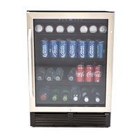 Avanti Beverage Center, 130 Can Capacity, in Stainless Steel with Black Cabinet - Stainless Steel... - Large Front