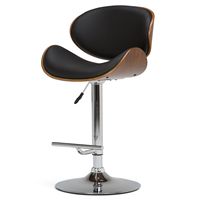 Simpli Home - Marana Bentwood Adjustable Height Gas Lift Bar Stool - Black - Large Front