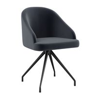 Martha Stewart - Sora Velvet Upholstered Office Chair - Gray Velvet/Oil Rubbed Bronze - Large Front