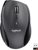 Logitech - M705 Marathon Wireless Optical Mouse with 5 Programmable Buttons - Wireless - Black - Large Front